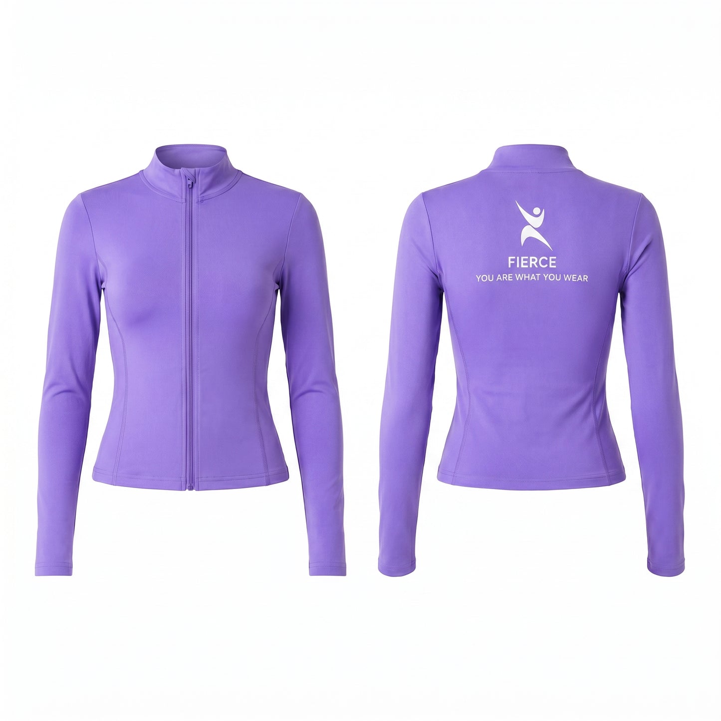 FierceFlow Reign Supreme Women's Activewear Set | Purple Zip-Up Jacket & High-Waist Leggings | Workout Jacket or Pants Sold Separately