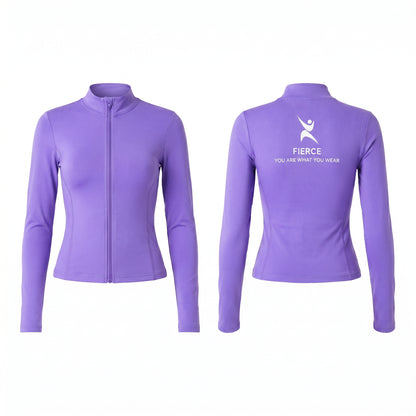 FierceFlow Reign Supreme Women's Activewear Set | Purple Zip-Up Jacket & High-Waist Leggings | Workout Jacket or Pants Sold Separately