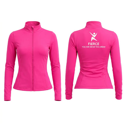 FierceFlow Fierce Femme Women's Activewear Set | Hot Pink Zip-Up Jacket & High-Waist Leggings | Workout Jacket or Pants Sold Separately