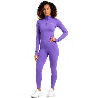 FierceFlow Reign Supreme Women's Activewear Set | Purple Zip-Up Jacket & High-Waist Leggings | Workout Jacket or Pants Sold Separately