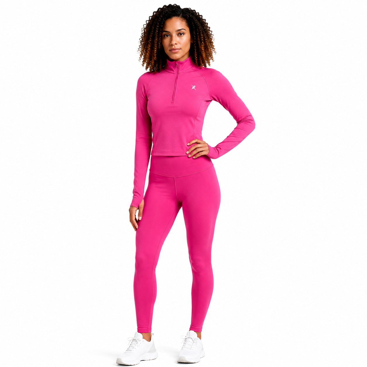 FierceFlow Fierce Femme Women's Activewear Set | Hot Pink Zip-Up Jacket & High-Waist Leggings | Workout Jacket or Pants Sold Separately